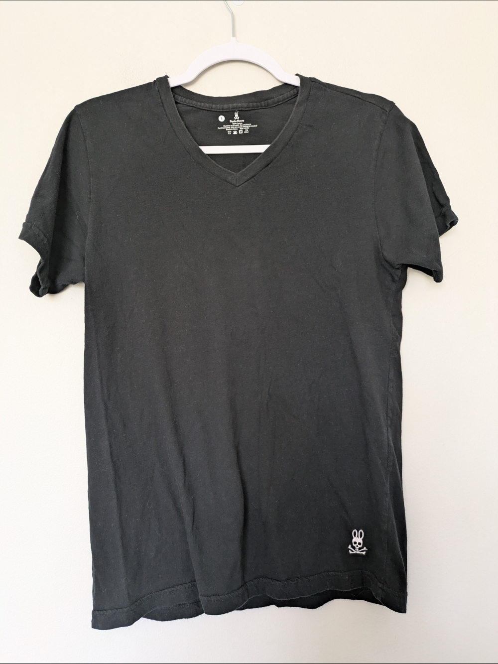 Psycho Bunny Men's Black V-Neck Short Sleeve Tee Sz S